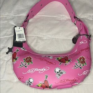 Ed Hardy Pink Tattoo Graphic Bag
